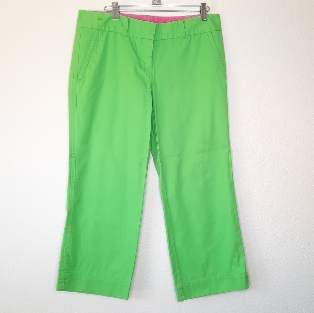 Lilly Pulitzer White Label Green Crop Golf Pants 6